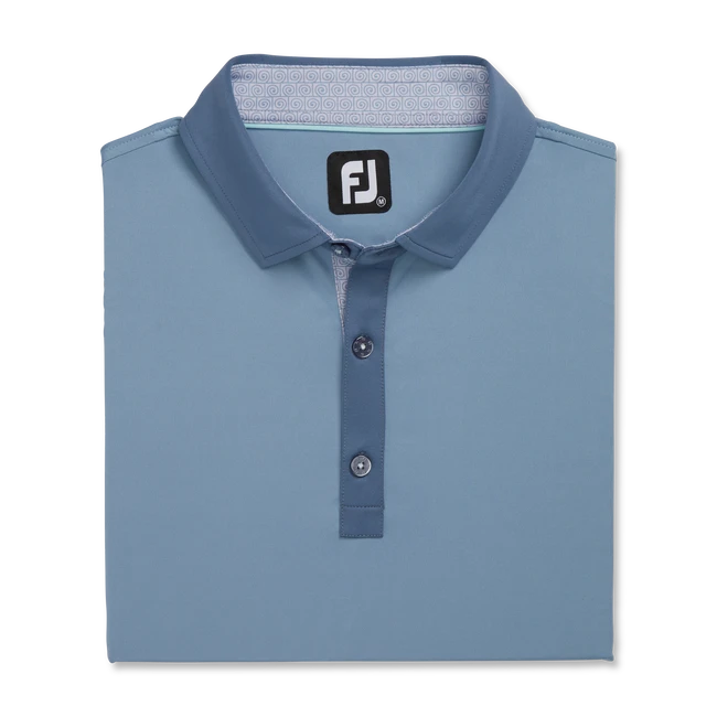 Solid + Spiral Print Trim Lisle Self Collar 1 Solid + Spiral Print Trim Lisle Self Collar