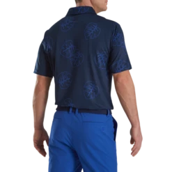 Jungle Leaf Print Lisle Self Collar -Footjoy FJ 28040 03