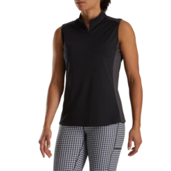 1/4 Zip Houndstooth Trim Women