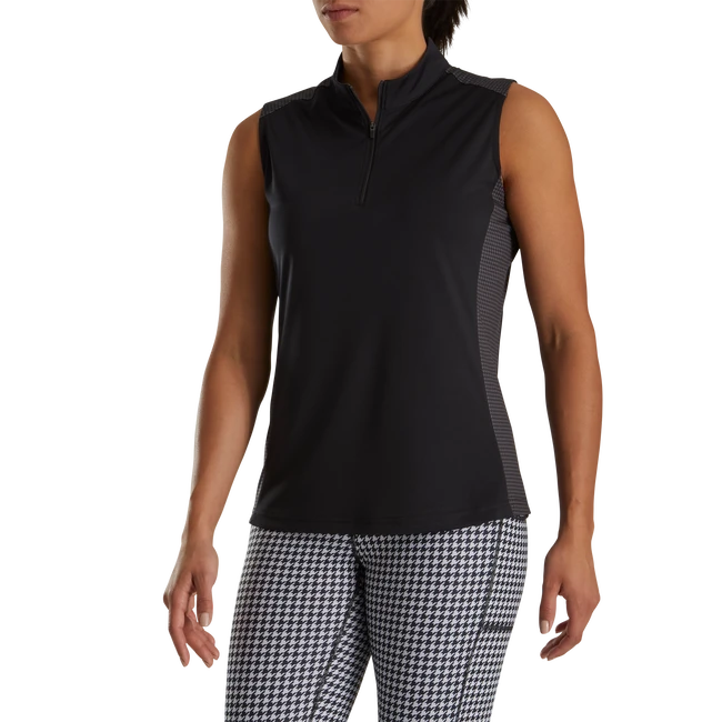 1/4 Zip Houndstooth Trim Women 1 1/4 Zip Houndstooth Trim Women