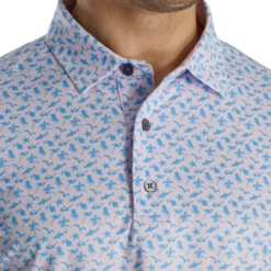 Athletic Fit Beach Print Lisle Self Collar -Footjoy FJ 28317 04