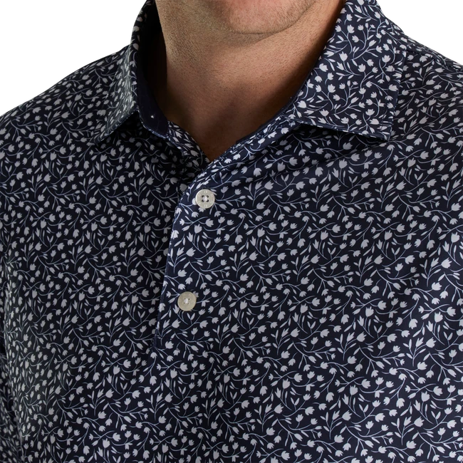 Lisle Tossed Tulips Self Collar 4 Lisle Tossed Tulips Self Collar - Image 4