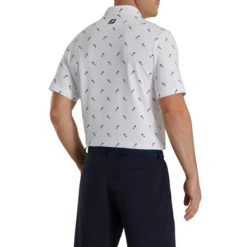 Shoe Print Lisle Self Collar -Footjoy FJ 28955 03