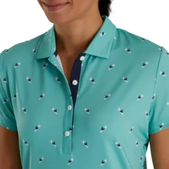 Shoe Print Lisle Self Collar Women 6 Shoe Print Lisle Self Collar Women -Footjoy FJ 28958 03