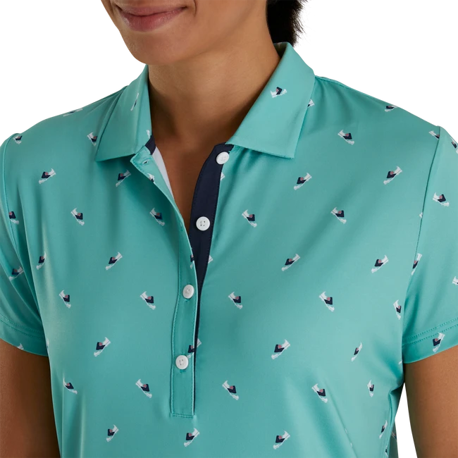 Shoe Print Lisle Self Collar Women 3 Shoe Print Lisle Self Collar Women - Image 3