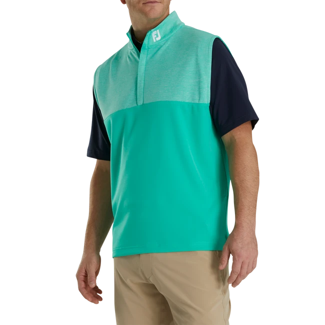 Heather Yoke Half-Zip Vest - FJ Tour Logo 2 Heather Yoke Half-Zip Vest - FJ Tour Logo - Image 2