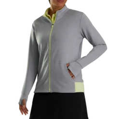 Full-Zip Knit Color Block Jacket Women