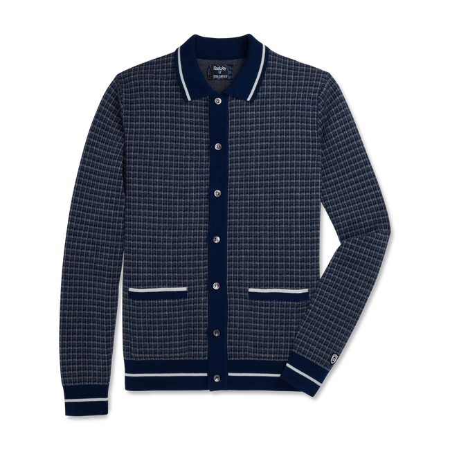 Full-Placket Long Sleeve Sweater Polo 1 Full-Placket Long Sleeve Sweater Polo